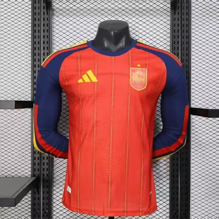 Long Sleeves Spain 2026 World Cup Home Jersey - Player Version