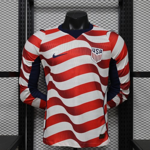 Long Sleeves USA 2026 World Cup Home Jersey - Player Version