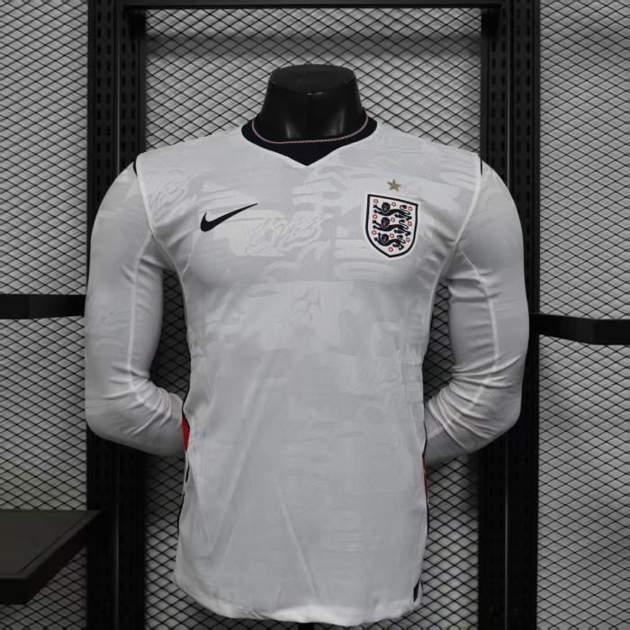 Long Sleeves  England 2026 World Cup Home Jersey - Player Version