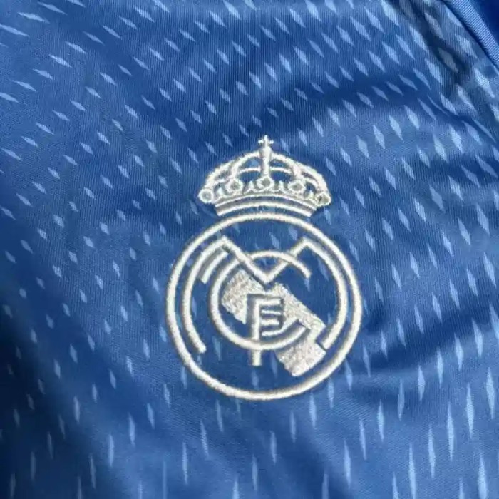 Real Madrid 25/26 Blue Goalkeeper Soccer Jersey- Kids Kit