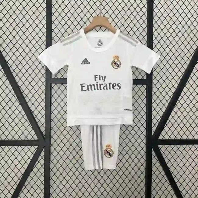 Real Madrid 15/16 Retro Home Soccer Jersey- Kids Kit