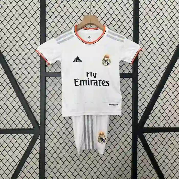 Real Madrid 13/14 Retro Home Soccer Jersey- Kids Kit