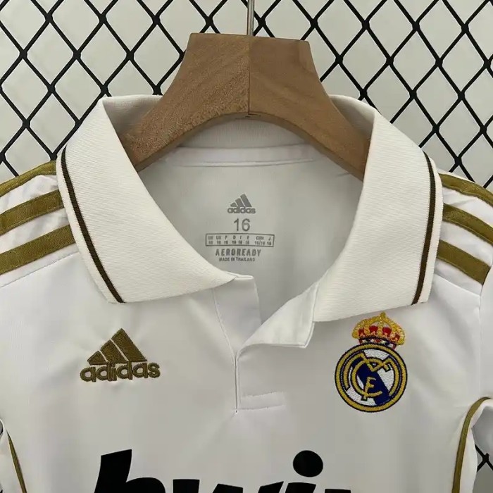 Real Madrid 11/12 Retro Home Soccer Jersey- Kids Kit