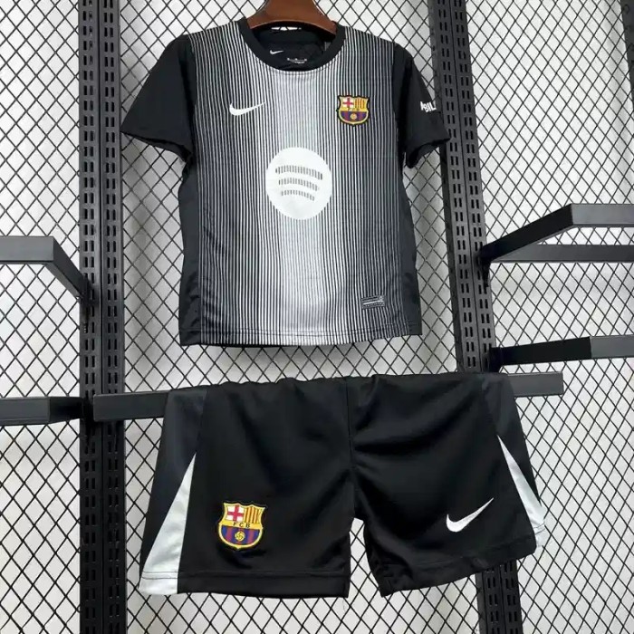 Barcelona 25/26 Black Goalkeeper Jersey – Kids Kit