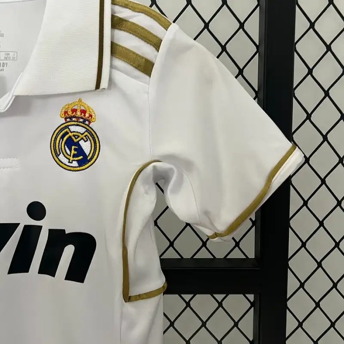 Real Madrid 11/12 Retro Home Soccer Jersey- Kids Kit