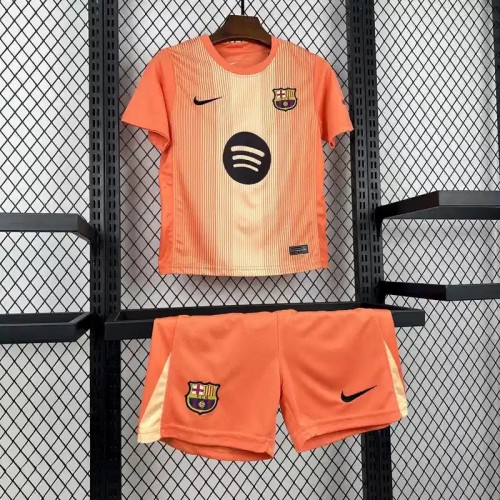 Barcelona 25/26 Orange Goalkeeper Jersey – Kids Kit