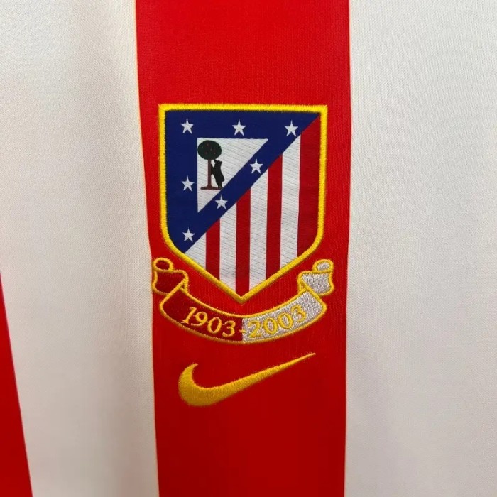 Atletico Madrid 2003-04 Home Retro Soccer Jersey- Fan Version
