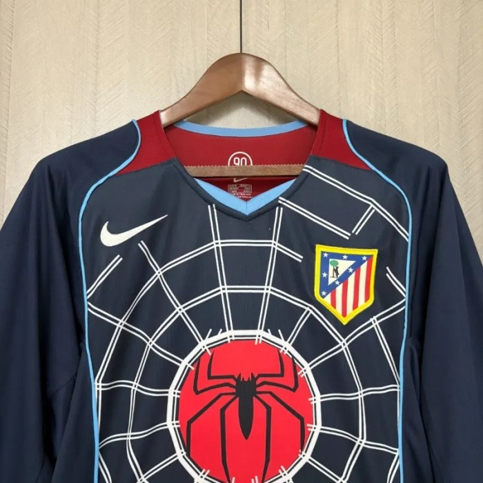 Long Sleeves Atletico Madrid 2004-05 Away Retro Soccer Jersey- Fan Version
