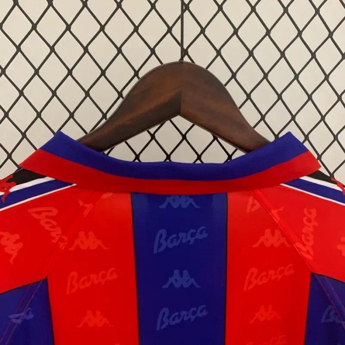 Long Sleeves Barcelona 1996-97 Home Retro Soccer Jersey- Fan Version