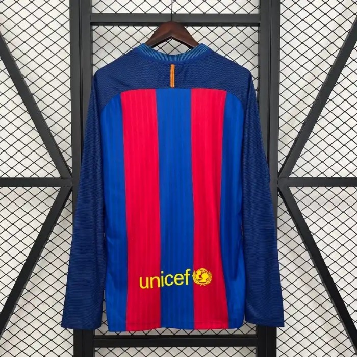 Long Sleeves Barcelona 2014-15 Home Retro Soccer Jersey- Fan Version