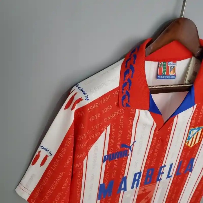 Atletico Madrid 1995-96 Home Retro Soccer Jersey- Fan Version