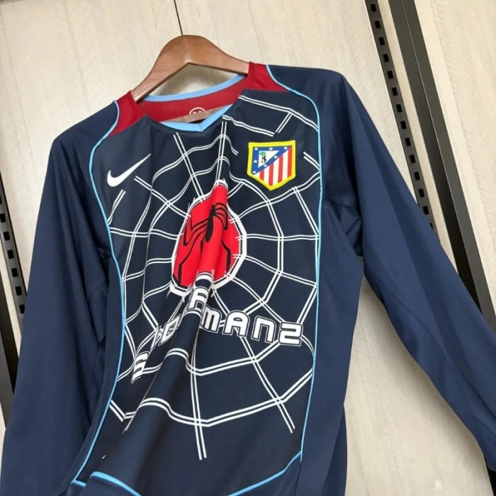 Long Sleeves Atletico Madrid 2004-05 Away Retro Soccer Jersey- Fan Version