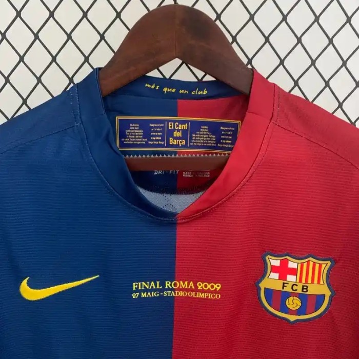 Long Sleeves Barcelona 2008-09 Home Retro Soccer Jersey- Fan Version