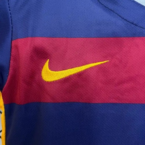 Barcelona 2015-16 Retro Home Soccer Jersey- Kids Kit