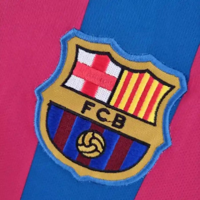 Long Sleeves Barcelona 2005-06 Home Retro Soccer Jersey- Fan Version