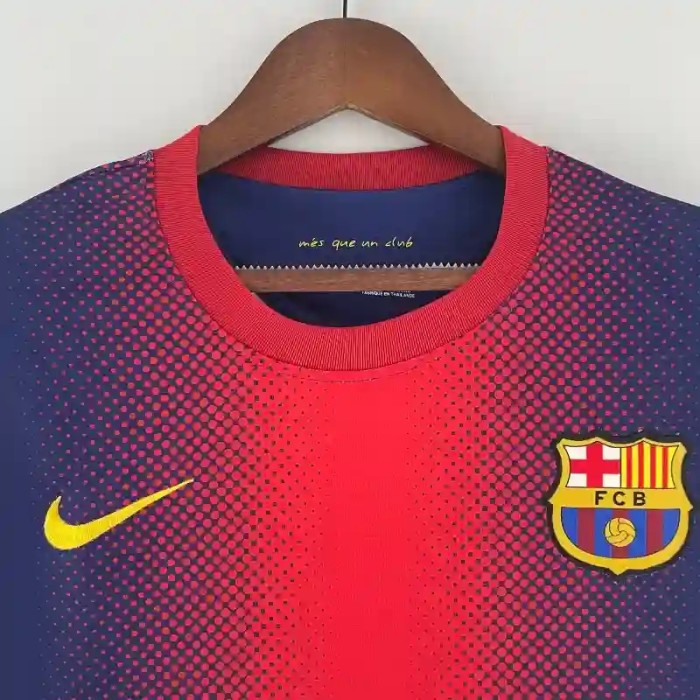 Long Sleeves Barcelona  2012-13 Home Retro Soccer Jersey- Fan Version