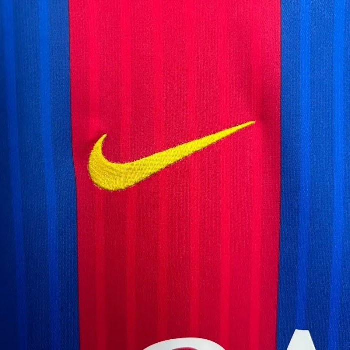 Long Sleeves Barcelona 2014-15 Home Retro Soccer Jersey- Fan Version