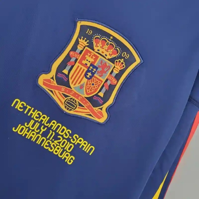 Long Sleeves Spain 2010 Away Retro Soccer Jersey - Fan Version