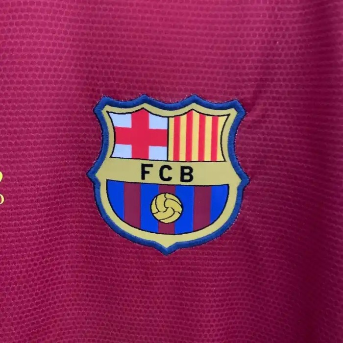 Long Sleeves Barcelona 2008-09 Home Retro Soccer Jersey- Fan Version