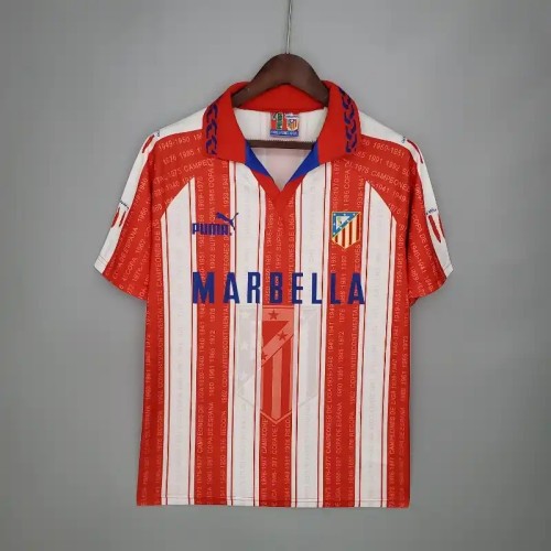 Atletico Madrid 1995-96 Home Retro Soccer Jersey- Fan Version