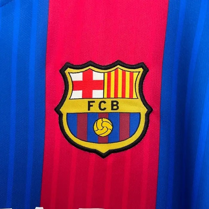 Long Sleeves Barcelona 2014-15 Home Retro Soccer Jersey- Fan Version