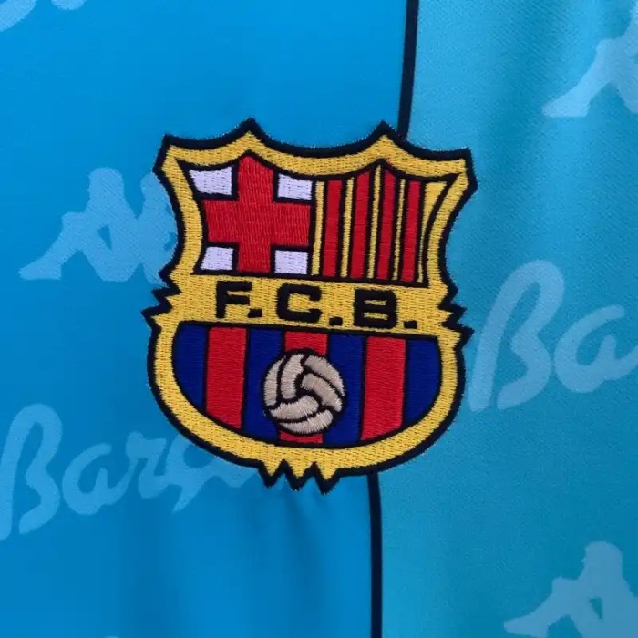 Long Sleeves Barcelona 1996-97 Away Retro Soccer Jersey- Fan Version