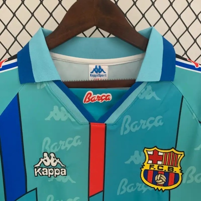 Long Sleeves Barcelona 1996-97 Away Retro Soccer Jersey- Fan Version