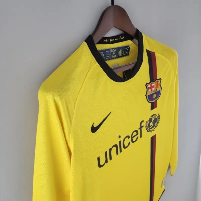 Long Sleeves Barcelona 2008-09 Home Retro Soccer Jersey- Fan Version