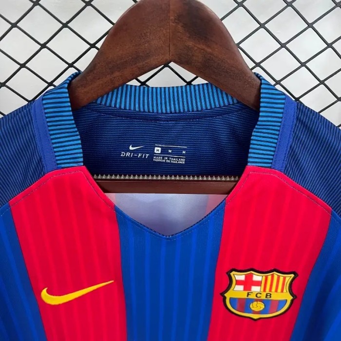 Long Sleeves Barcelona 2014-15 Home Retro Soccer Jersey- Fan Version