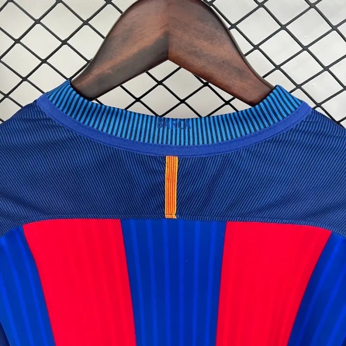 Long Sleeves Barcelona 2014-15 Home Retro Soccer Jersey- Fan Version