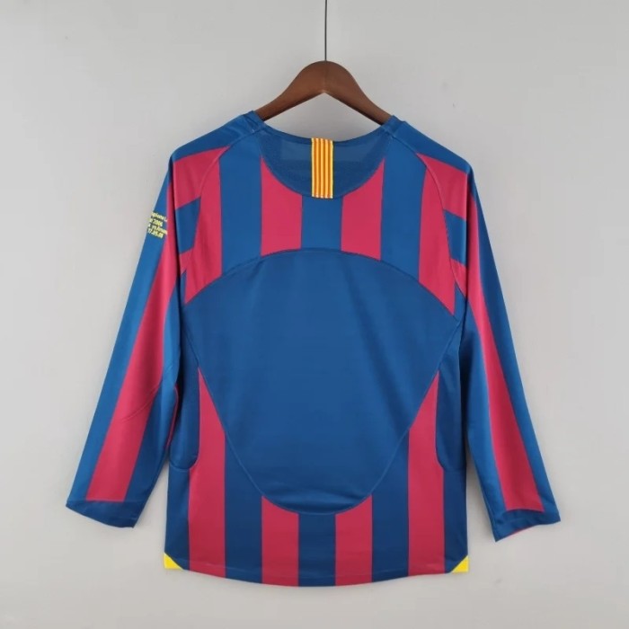 Long Sleeves Barcelona 2005-06 Home Retro Soccer Jersey- Fan Version
