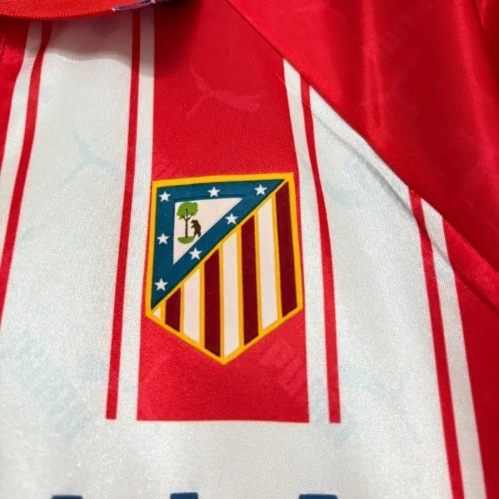 Long Sleeves Atletico Madrid 1994-95 Home Retro Soccer Jersey- Fan Version