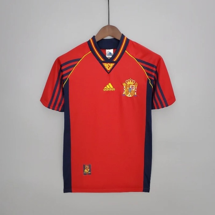 Spain 1998 Home Retro Soccer Jersey - Fan Version