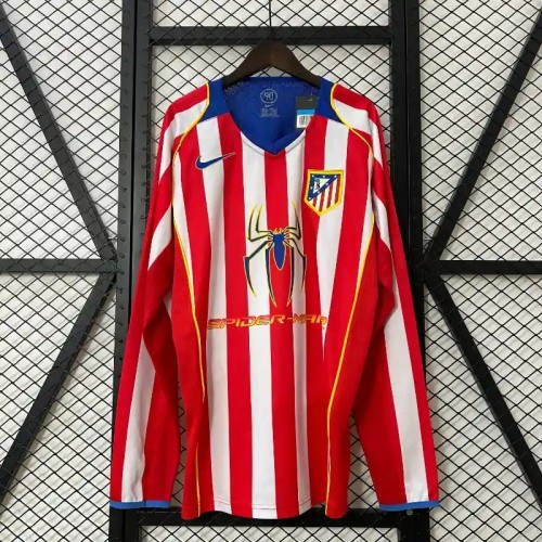 Long Sleeves Atletico Madrid 2004-05 Home Retro Soccer Jersey- Fan Version