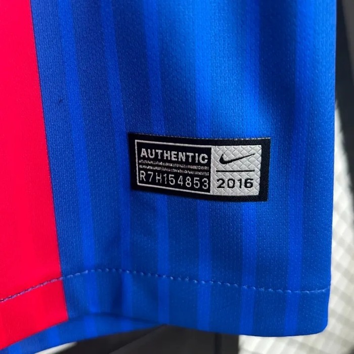 Long Sleeves Barcelona 2014-15 Home Retro Soccer Jersey- Fan Version