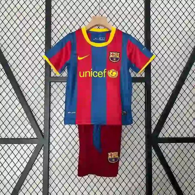 Barcelona 2010-11 Retro Home Soccer Jersey- Kids Kit