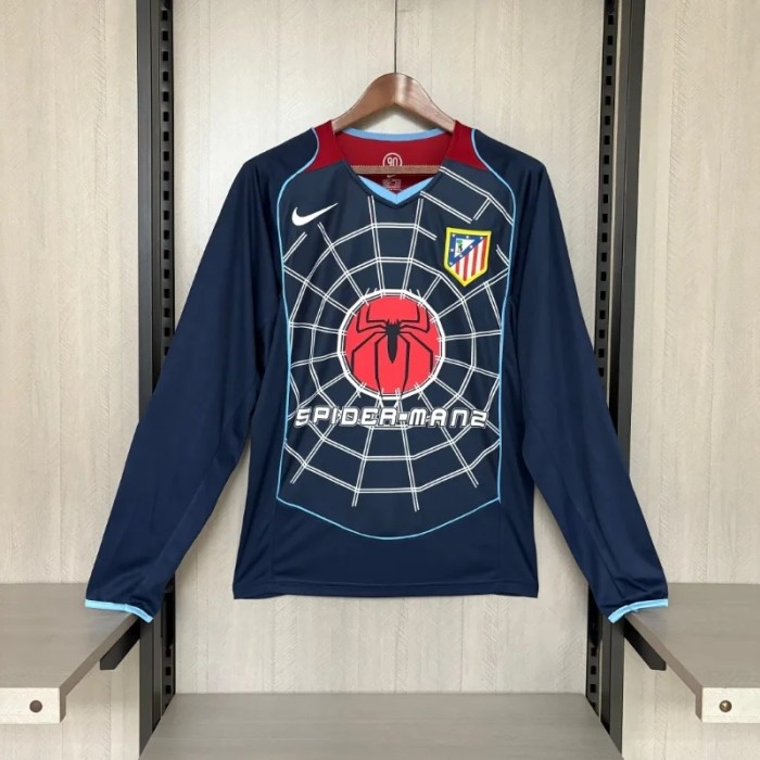 Long Sleeves Atletico Madrid 2004-05 Away Retro Soccer Jersey- Fan Version