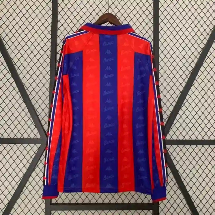Long Sleeves Barcelona 1996-97 Home Retro Soccer Jersey- Fan Version