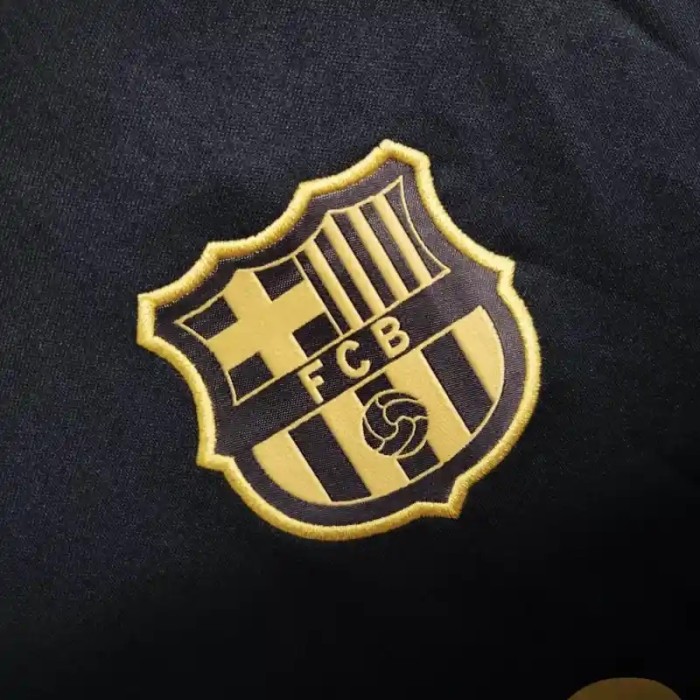 Long Sleeves Barcelona  2020-21 Away Retro Soccer Jersey- Fan Version