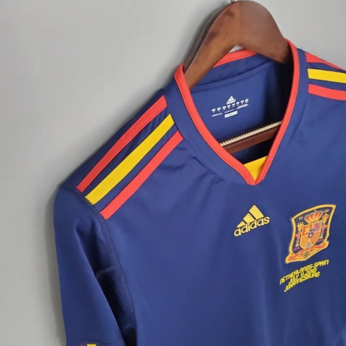 Long Sleeves Spain 2010 Away Retro Soccer Jersey - Fan Version