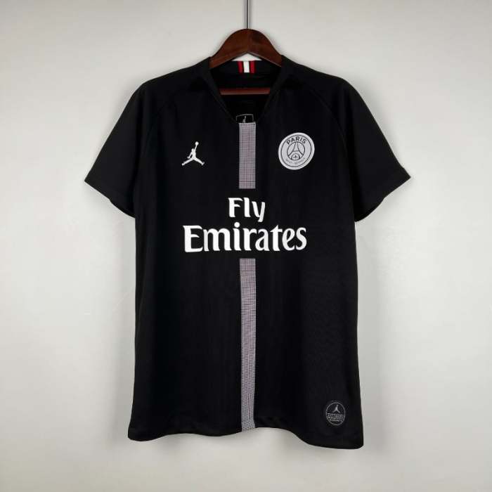 PSG 2018-19 Paris Saint Germain Black Retro Soccer Jersey - Fan Version