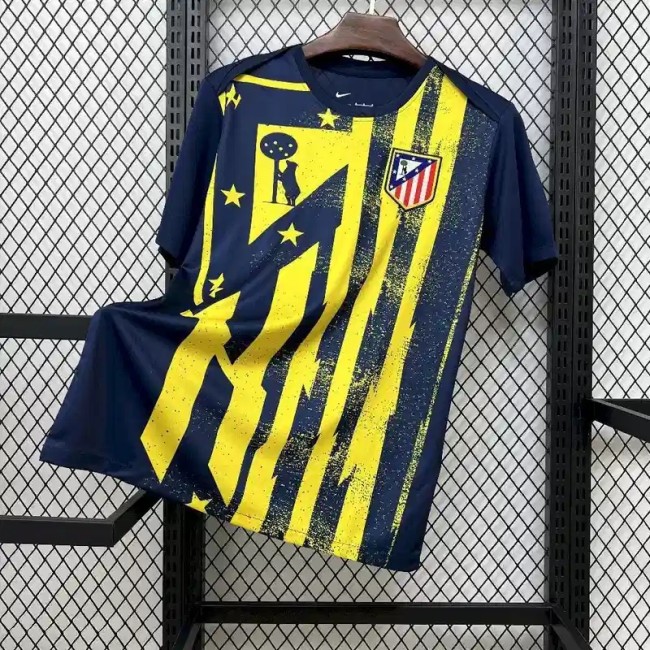Atletico Madrid 25/26 Pre-Match Blue Yellow Soccer Jersey - Fan Version