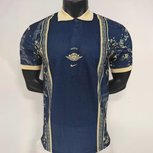 PSG x Air Dior Men Polo Shirt Toile de Jouy Paris Collaboration - Player Version