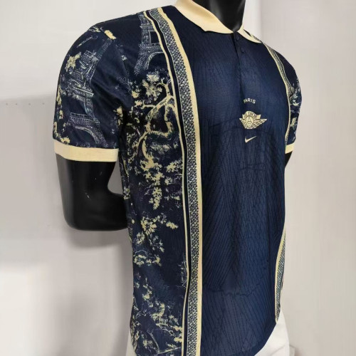 PSG x Air Dior Men Polo Shirt Toile de Jouy Paris Collaboration - Player Version
