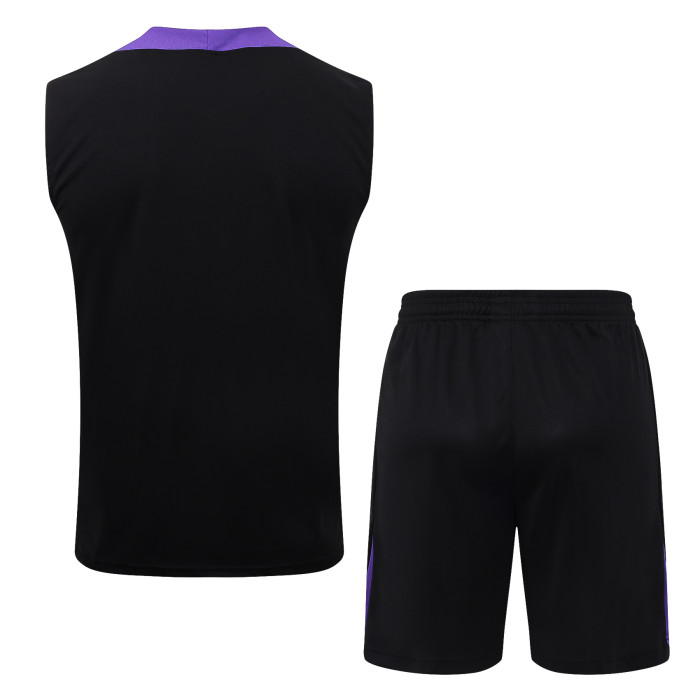 Adult Kit 26/27 Barcelona Black Sleeveless Training set Football shirt + short