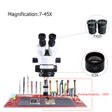 Microscope binocular With Aluminum Alloy Pad for Mobile Phone Soldering Repair without camera