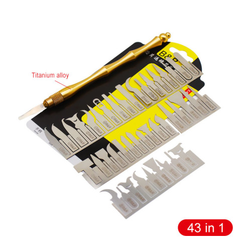 43in1 CPU NAND Removal Graver Blade Glue Cleaning Pry Knife  For iPhone Motherboard Repair A9 A10 A11