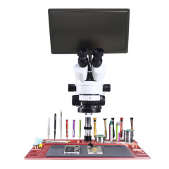 Mouse Control 11.6  Tablet PC Industrial Digital Microscopio Camera monitor 0.5 2X 3.5X 7X 45X 90X Continuous trinocular microscope