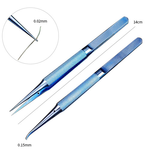 Multifunctional Titanium Alloy 0.15mm Straight & Bent Fly Wire Tweezers for Mainboard Repair with Microscope