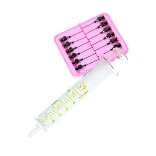 Glass syringe luer with 12pcs needles
